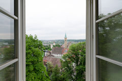 Foto mit Blick aus dem Fenster im 6. Stock der Kammern Ravensburg
