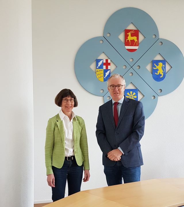 Pressesprecherin am SG Meike Ebert, Direktor des SG Professor Dr. Steffen Roller 