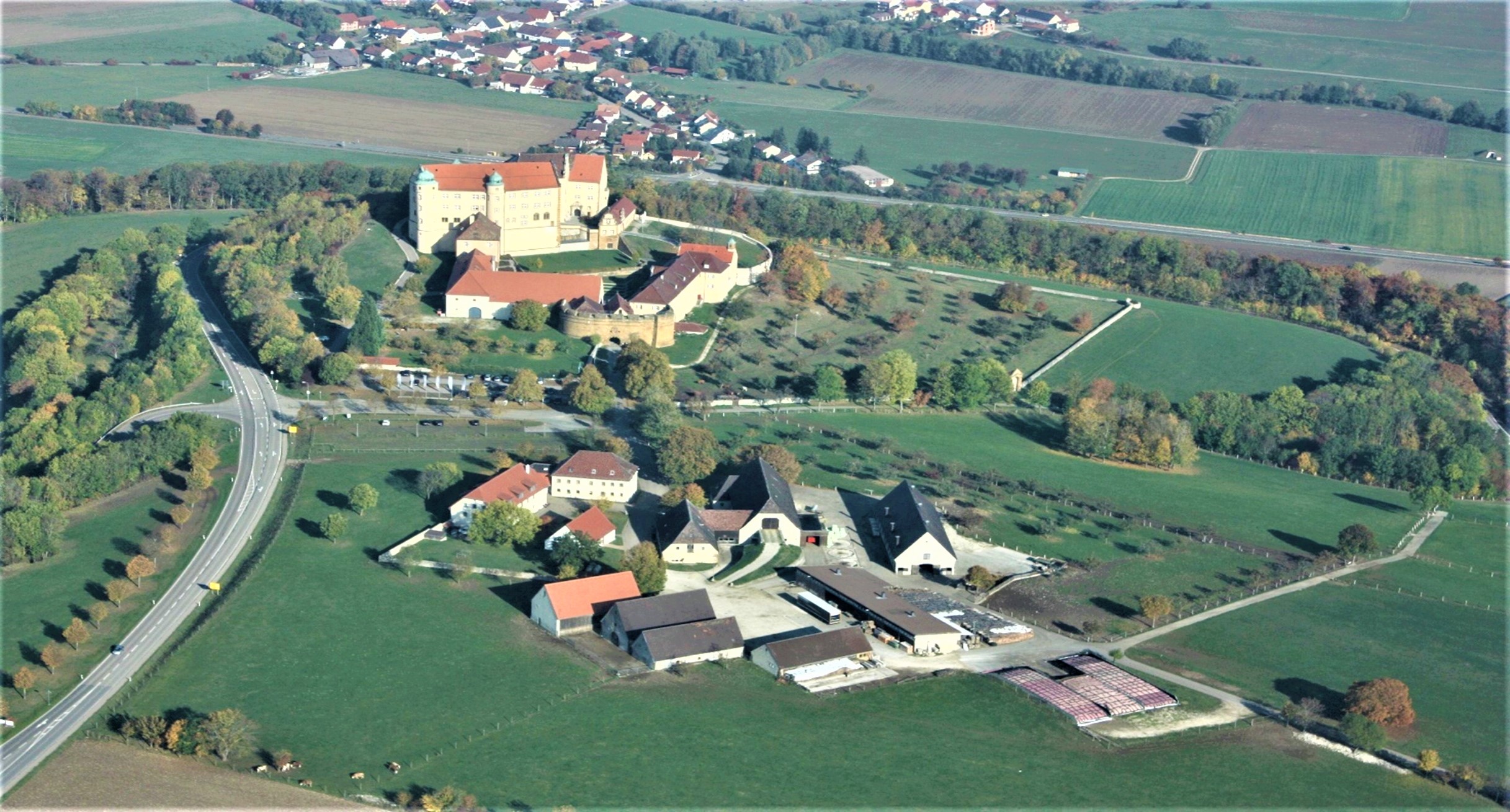 Luftbild der Justizvollzugsanstalt Lauchheim